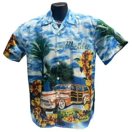 Malibu Woodie Scenic Hawaiian Shirt